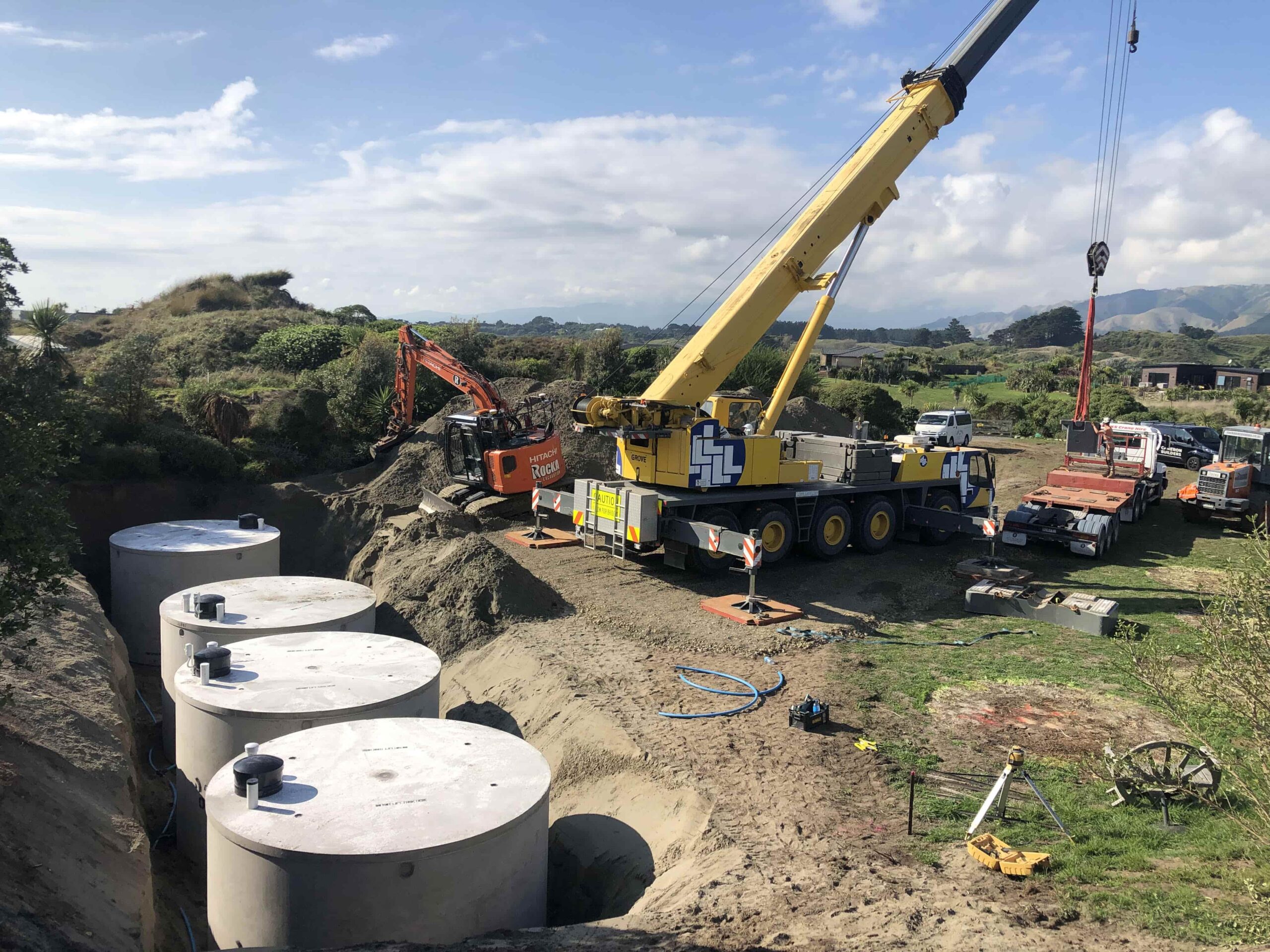 West Coast Pipelines crew working on a civil drainage installation
